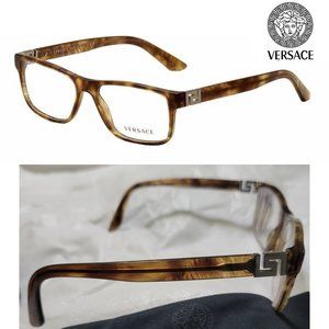 Versace 3211 5143 Marble Brown Eyeglasses Frame for Women Made in Italy